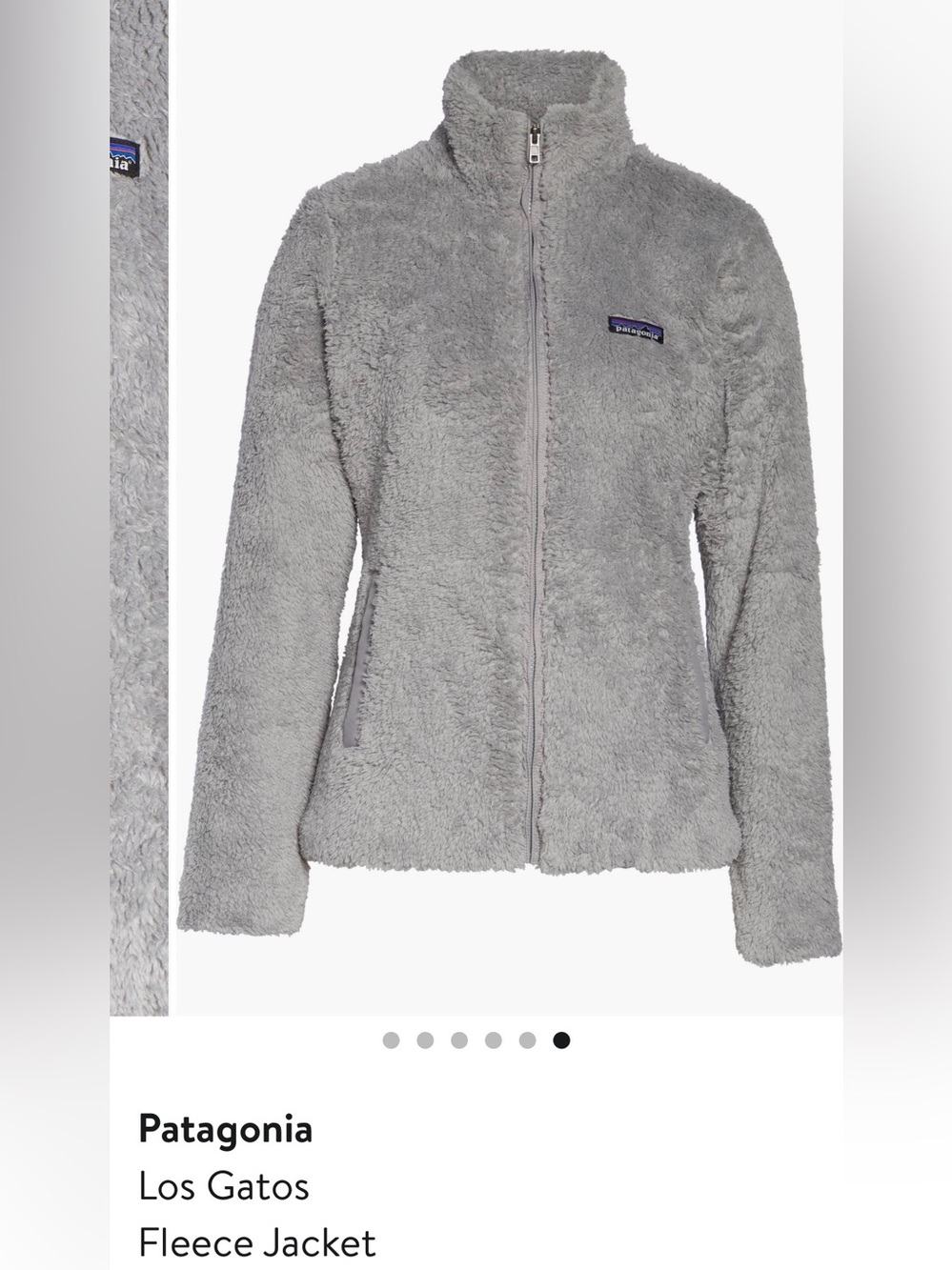 Patagonia Los Gatos Fleece Full-Zip Jacket Light Grey Size Large